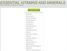 Tablet Screenshot of essentialvitaminsandminerals.com